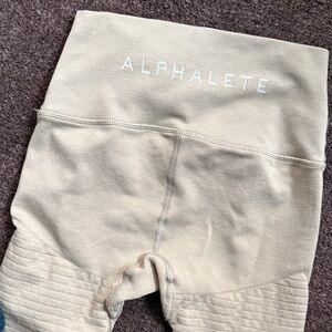 Alphalete Cream High-Waisted Shorts
